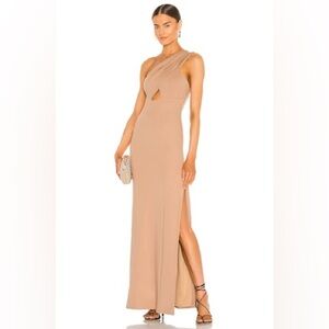 Lovers And Friends Stacey Dress in mauve One Shoulder Maxi Dress Size Medium